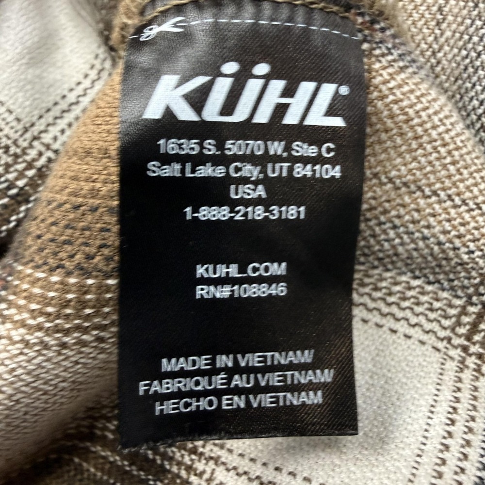 Kuhl The Law Flannel Shirt Mens XL Brown Plaid Button Up Long Sleeve - Picture 6 of 9